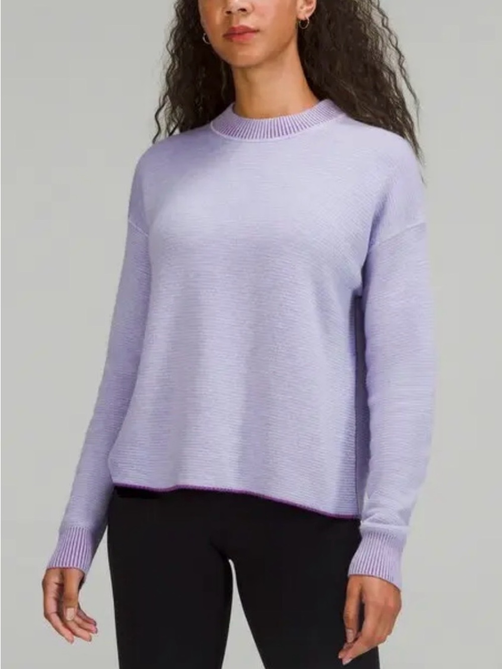 Lululemon Purple Reversible Purple Crewneck Women's Sweater Wool Blend Casual